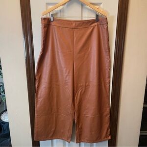 SHEIN Women's Tan Faux Leather Pants